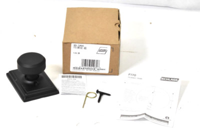 Schlage Non Turning Dummy Knob Trim Matte Black 1-3/4'' Drive F170 BWE 622 ADD