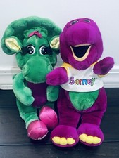 Barney Baby Bop Plush Lot Vintage Stuffed Animal Doll Purple Dinosaur Dakin 13
