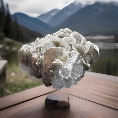 AQUAMARINE BERYL Free Form Crystal Gemstone With Muscovite Mica