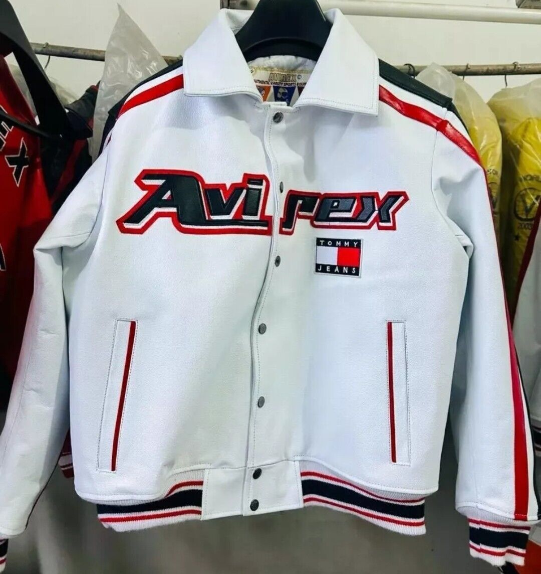 NEW TOMMY JEANS AVIREX LEATHER JACKET Authentic Leather NEW TOMMY JEANS AVIREX LEATHER JACKET Authentic Leather