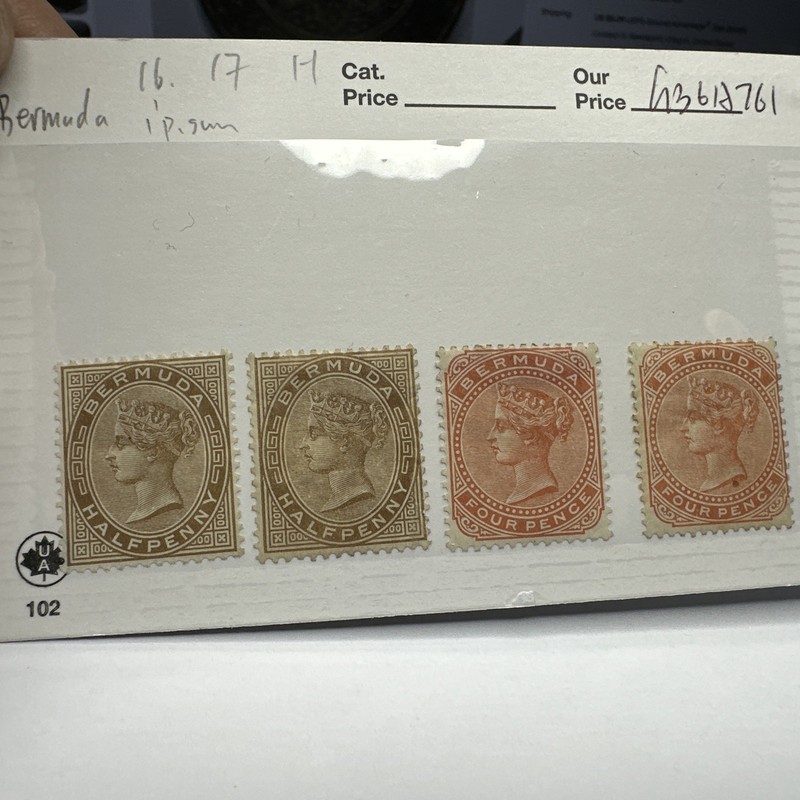 Bermuda Scott 16 & 17 Mint Hinged Stamp Lot