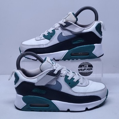 Nike Air Max 90 - UK Größe 2 - Turnschuhe Kinder Weiß Schwarz Grün Turnschuhe EU 34