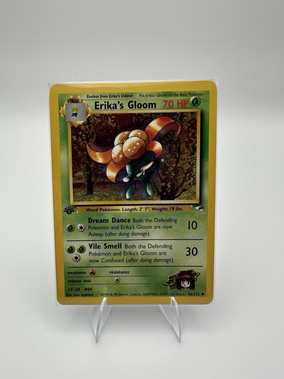 1st Edition Erika's Gloom 46/132 Pokemon Gym Heroes NM