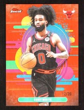 2025-26 Topps Finest Coby White Uncommon Orange Refractor 12/20 Chicago Bulls