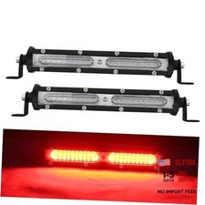 Ultra Slim Single Row LED Offroad Driving Fog Lights Bar Hunting Fishing Red