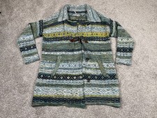 Free People Sweater Womens Medium Cardigan Boho Cottage Knit Long Lagenlook Wool