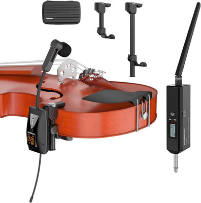 UHF Wireless Violin Cello Microphone System Violin Pickup Clip-On Instrument Mic