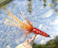 Gilchrist Fliegen. 3 Stück GOOD YEAR SHRIMP ( Garnele). Salzwasserhaken Gr.6