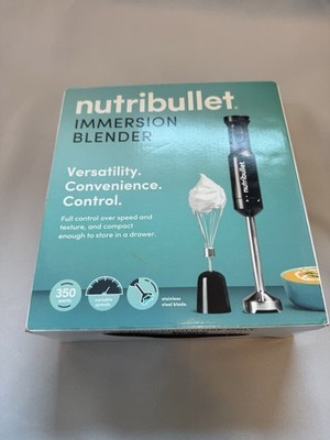 Nutribullet Immersion Blender Handheld, Black/Silver Stainless Steel Blade 350W