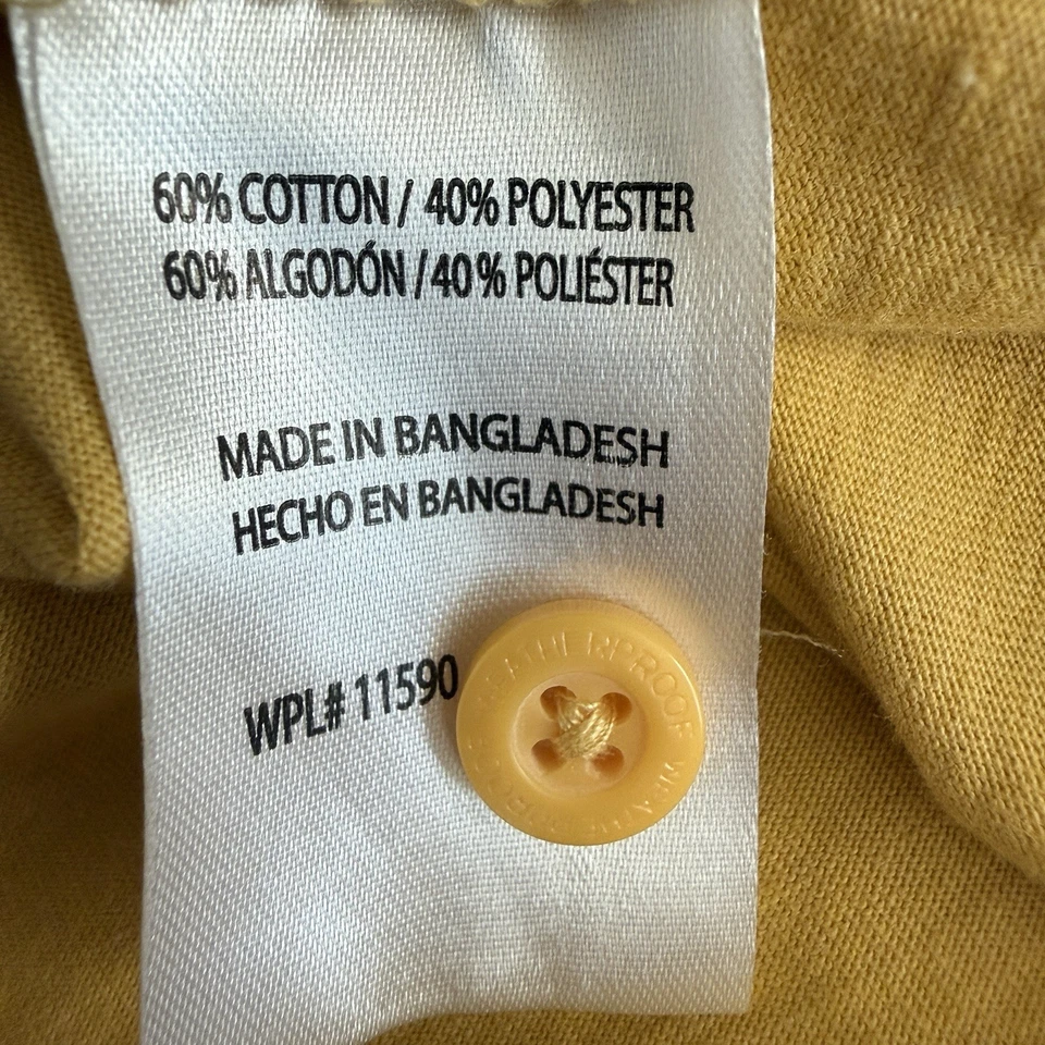 Camisa Jersey Henley Amarilla Manga Larga Suave Impermeable Vintage Para Hombre Talla XXL Foto 4 de 4