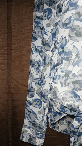 BANANA REPUBLIC Tie hem Floral Blouse Chiffon Collared Long sleeved Sheer Size 0 - Picture 8 of 17