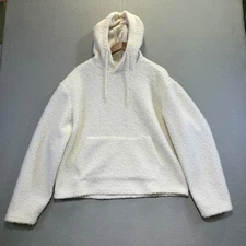 BooHoo Man Men's White Hooded Sherpa Jacket Size Small
