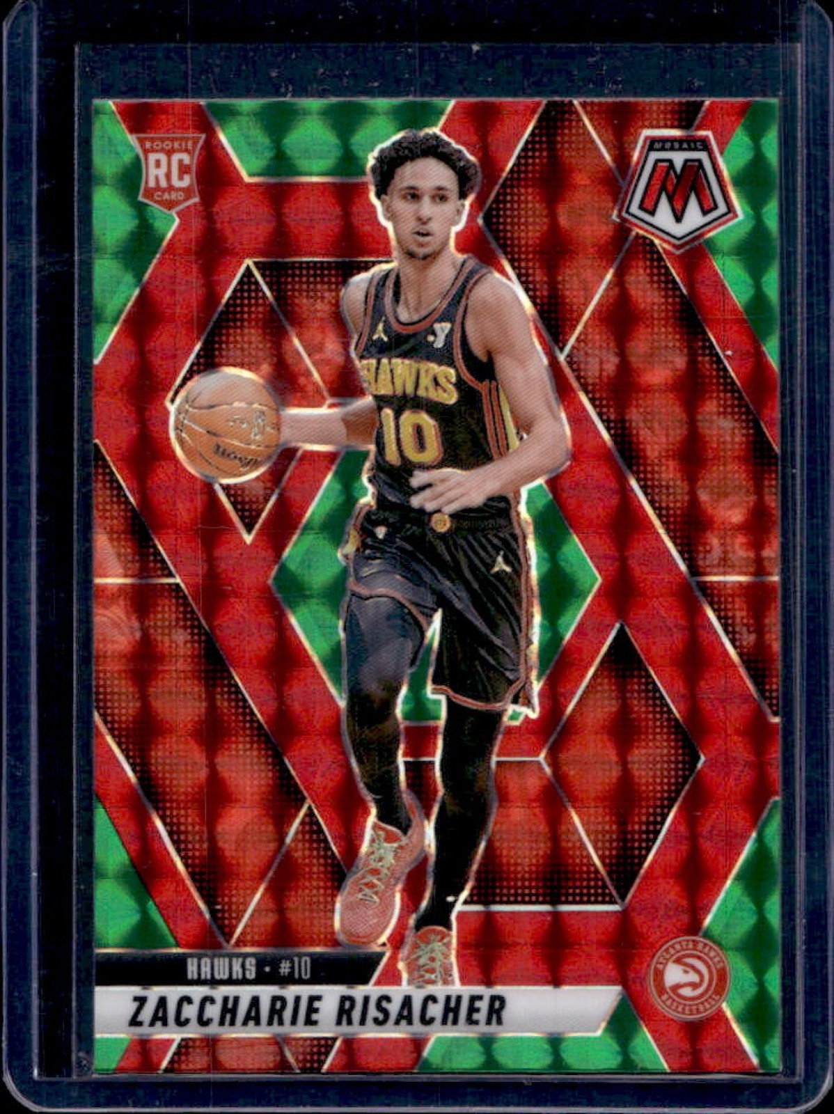 2024-25 Mosaic Zaccharie Risacher RC Choice Red & Green Rookie #213 Hawks