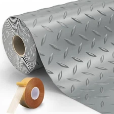 8.2x21 FT Floor Mat, 2.8mm 172.2 SQFT Non-Slip Diamond Plate PVC Garage Shop ...