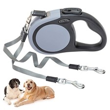 Dual Retractable Dog Leash for Two Dogs Up to 110 Lbs, Heavy Duty Double Head...