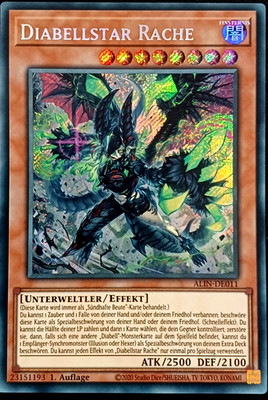 Diabellstar Rache ALIN-DE011 Alliance Insight Secret Rare DE NM YUGIOH
