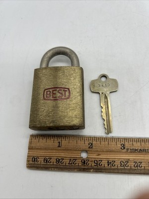 BEST Brass Padlock Safety First Antique Lock With Key X3410