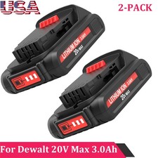 2-PACK 20 Volt Max 3.0AH Lithium Ion Battery For DeWalt 20V DCB206 DCB203 DCB205