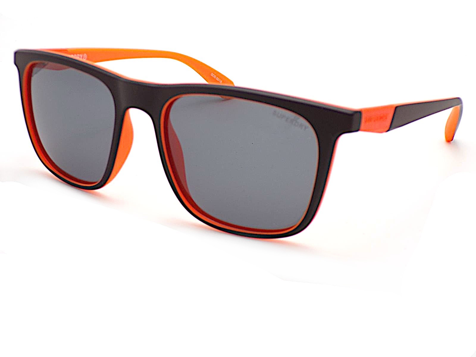 Superdry SDS 5016 Polarized Sunglasses Black over Orange w/ Grey Lenses 127P