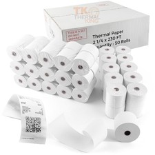  50 Rolls 2 1/4" x 230' Thermal Paper, POS Receipt Paper for Retail Business...