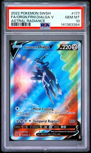2022 POKEMON SWORD & SHIELD ASTRAL RADIANCE #177 FA/ORGN.FRM.DIALGA V PSA 10