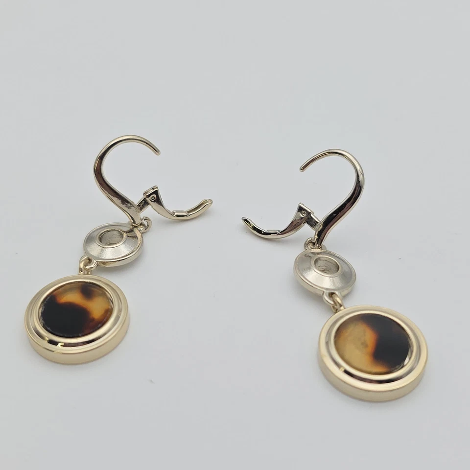 ¡¡Nuevo!! Pendientes Ralph Lauren concha de tortuga moneda gota placa de plata ¡Nuevos con etiquetas! Foto 2 de 4