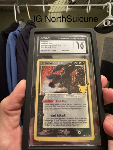 Umbreon Gold Star 17/17 Celebrations Classic Holo Pokemon CGC 10 Gem Mint *067