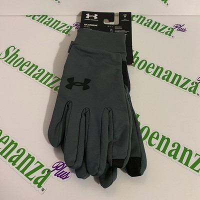 Under Armour Gloves UA Storm Liner Water-Resistant Tech Touch Gray Mens Medium