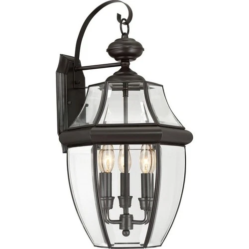 Newbury - 3 Light Large Wall Lantern - 22.5 Inches high-Medici Bronze Finish - Picture 5 of 8