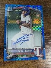 CODY FREEMAN 2025 Bowman #CPA-CFR Rangers Rookie Blue X-Fractor Auto /150