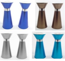Anodized Aluminum Cone Candlesticks Modern Sylish futuristic Shabbat gift