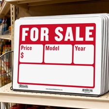 For Sale Sign Car, Auto, RV. or Boat Sales 2-Line EXTRA LARGE 12x16