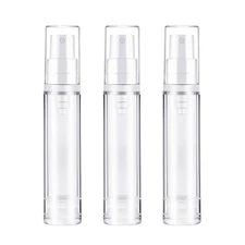 3PCS 10ml Airless Pump Bottles Refillable Travel Size Vacuum Cosmetic Containers