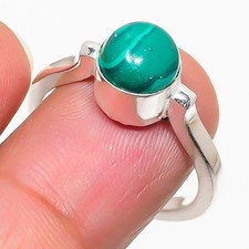 Green Malachite Gemstone Handmade 925 Sterling Silver All Size Ring For Gift