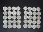 Washington Silver Quarters Various Dates 90% Silver Lot of 40 Coins Circulated