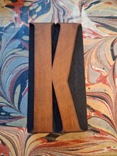 Großer Holz Buchdruck Druckblock Typ 4 cm hoch von einem Buchstaben K