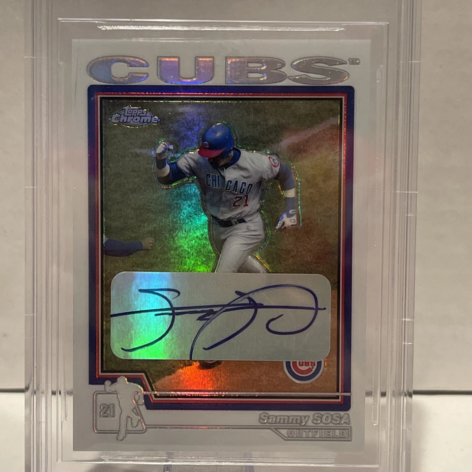 2004 Topps cromo MLB béisbol Sammy Sosa #368 refractores SP con coche!!!🔥 Como nuevo Foto 3 de 4