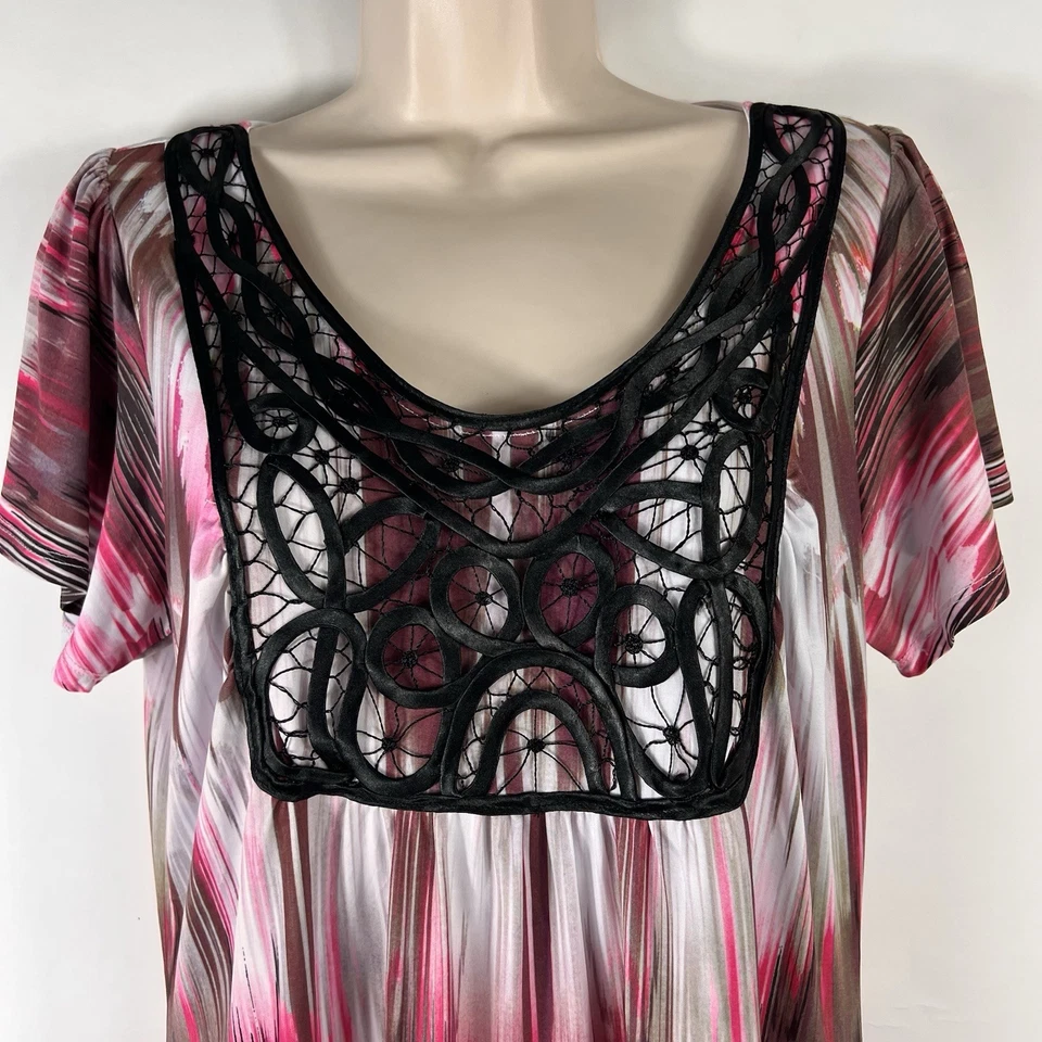 One World Sleep Dress Women's Small Above Knee Short Sleeve Nightgown - Image 2 of 4