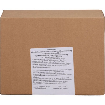 PASCOE PHARMAZEUTISCHE PRÄPARATE GMBH PASCORBIN Injektionslösung 1000 ml PZN09647683