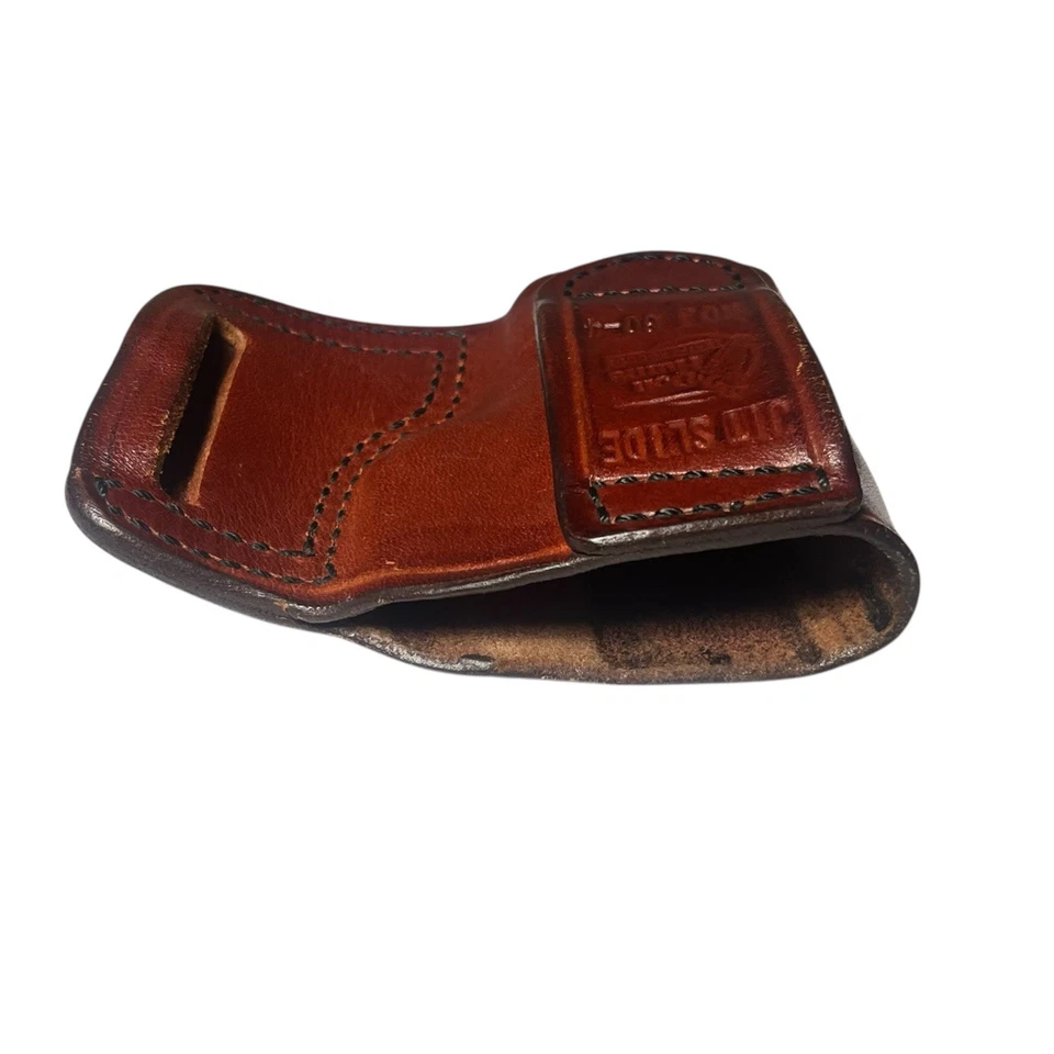Vintage Don Hume Brown Leather JIT Slide Holster For Kel-Tec PF9 (80-4) - Image 3 of 4