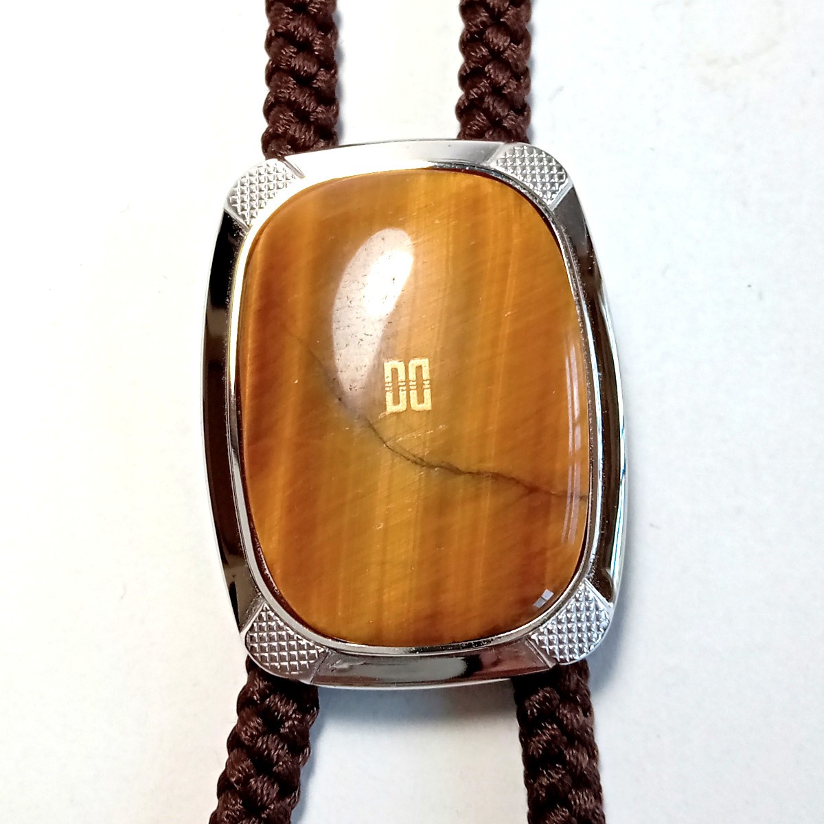 Daks Loop Tie/Bolo Tie/String Necktie Silver Natu… - image 2