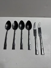 Cambridge Stainless Bamboo Glossy Flatware 4 Spoons, 2 Knives