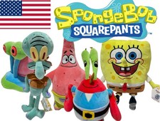 Plush LARGE Stuffed SPONGEBOB SquarePants / Patrick/ Krab / Squidward 12"-15" 