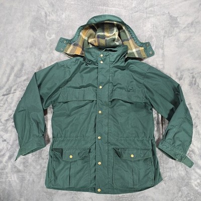Eddie Bauer Mountain Parka mens M Green Wool Flannel Lined Heavy
