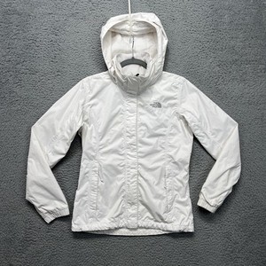 The North Face Jacket Womens Small White HyVent Hooded Rain Windbreaker AQBJ