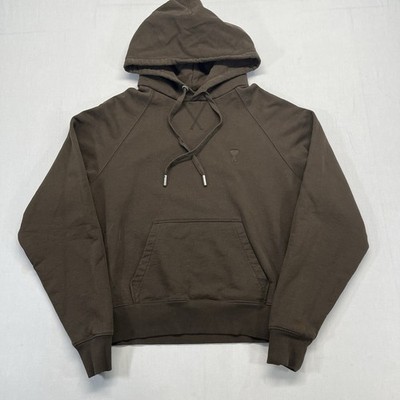 Ami Alexandre Mattiussi Mens Ami De Coeur Pullover Hoodie Medium Brown