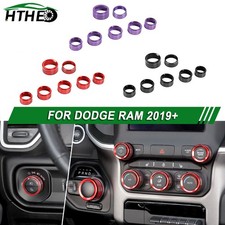 7pc Interior Headlight Ac Radio Switch Knob Ring Cover For Dodge Ram 1500 2019
