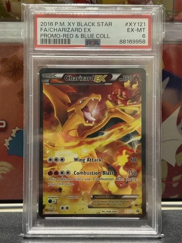 2016 POKEMON XY BLACK STAR PROMO RED & BLUE COLL FULL ART/CHARIZARD EX PSA 6