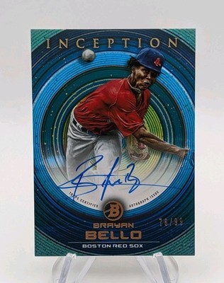 Brayan Bello 2022 Bowman Inception #PA-BBO Blue Foil Auto RC #d/99 Red Sox