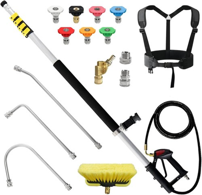 #ad Telescoping Pressure Washer Extension Wand 24ft Gutter Cleaner Tool Set $220.90